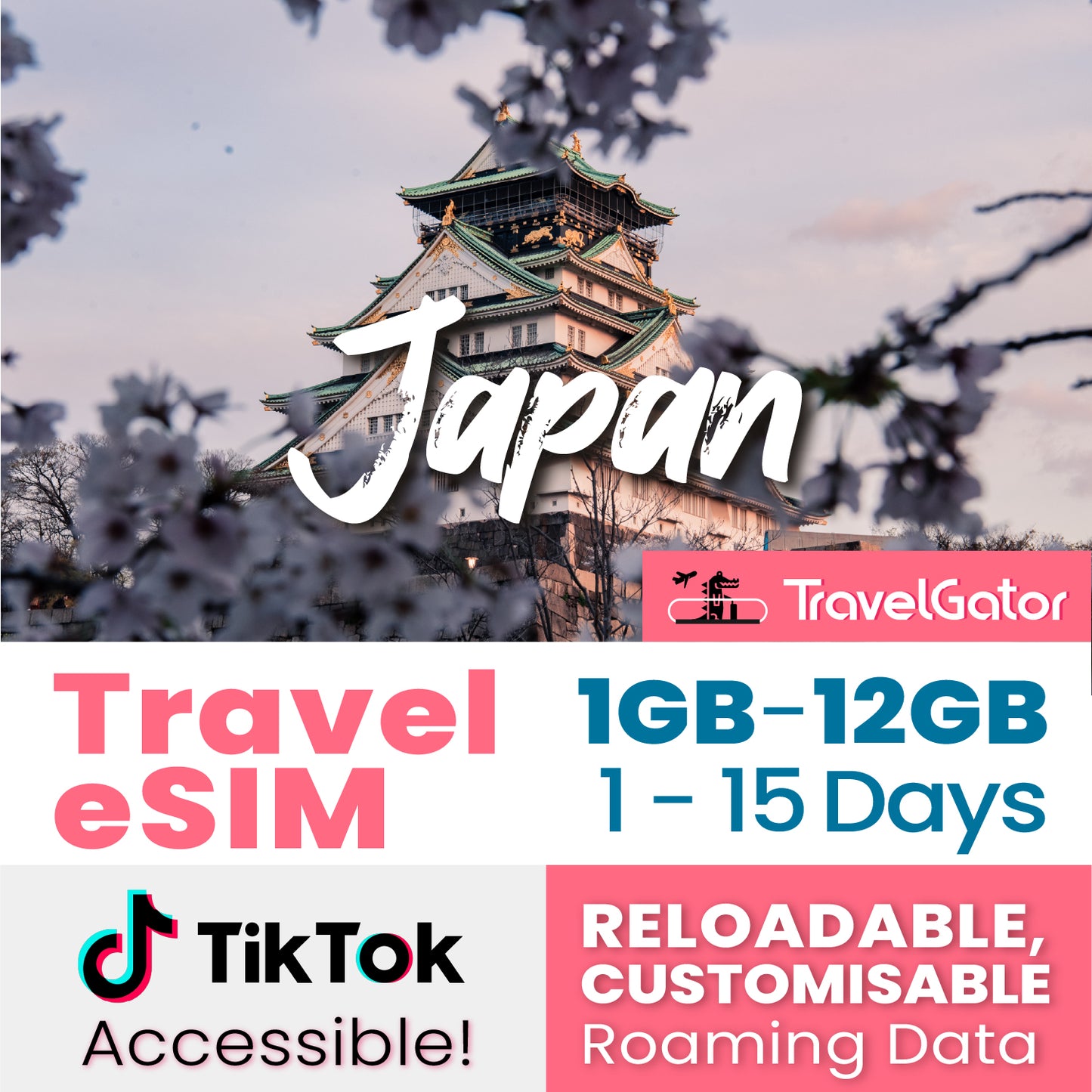 日本 eSIM 漫游数据 1-12GB,1-15 天 | 真正不降速 | 无每日限制