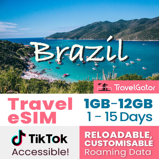 Brazil eSIM Roaming Data 1- 12GB, 1- 15 days | true no speed reduction | no daily limit