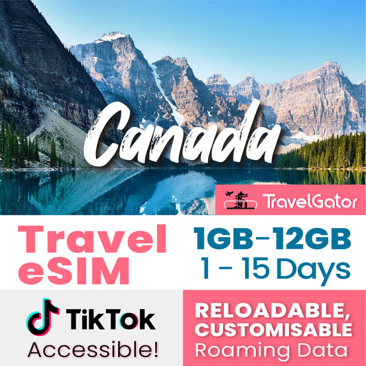 Canada eSIM Roaming Data 1- 12GB, 1- 15 days | true no speed reduction | no daily limit