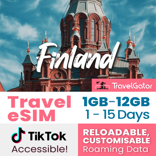 Finland eSIM Roaming Data 1- 12GB, 1- 15 days | true no speed reduction | no daily limit