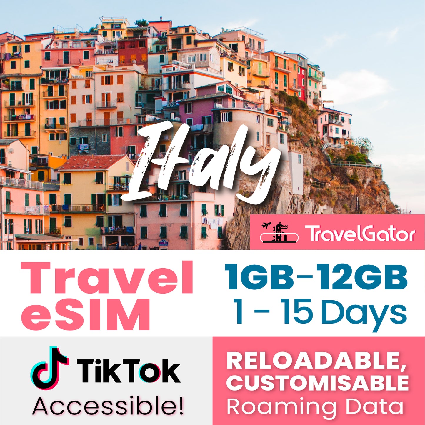 Italy eSIM Roaming Data 1- 12GB, 1- 15 days | true no speed reduction | no daily limit