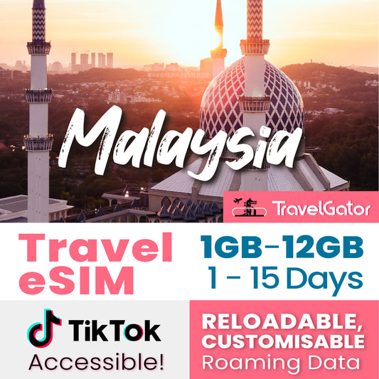 Malaysia eSIM Roaming Data 1- 12GB, 1- 15 days | true no speed reduction | no daily limit