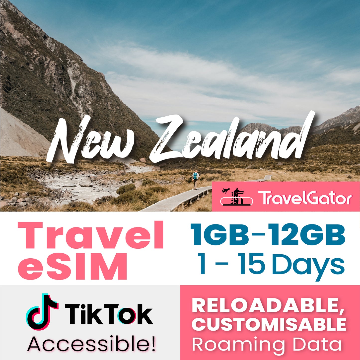 New Zealand eSIM Roaming Data 1- 12GB, 1- 15 days | true no speed reduction | no daily limit