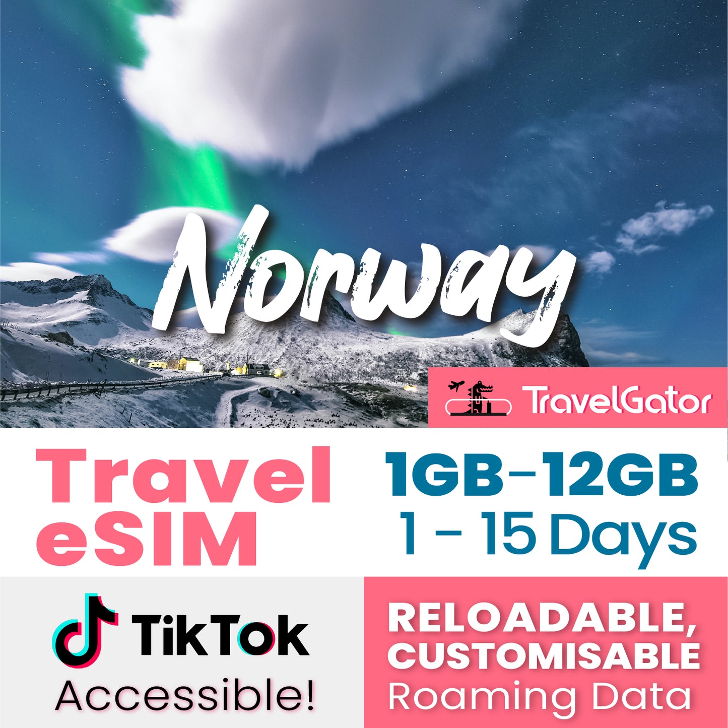 Norway eSIM Roaming Data 1- 12GB, 1- 15 days | true no speed reduction | no daily limit