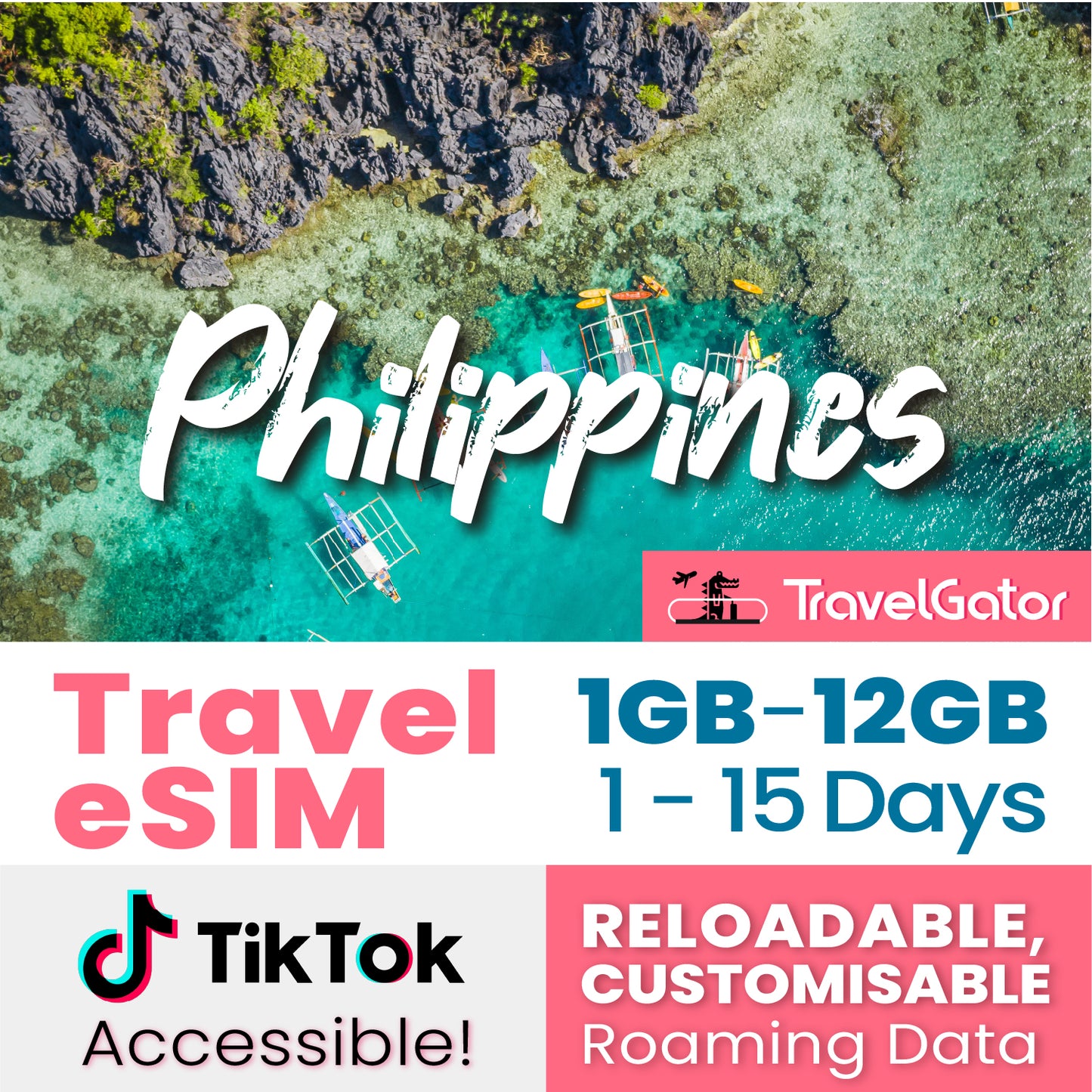 Philippines eSIM Roaming Data 1- 12GB, 1- 15 days | true no speed reduction | no daily limit