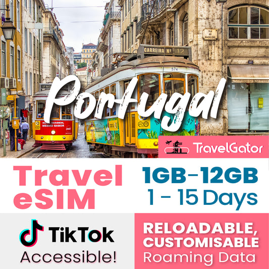 Portugal eSIM Roaming Data  1- 12GB, 1- 15 days | true no speed reduction | no daily limit