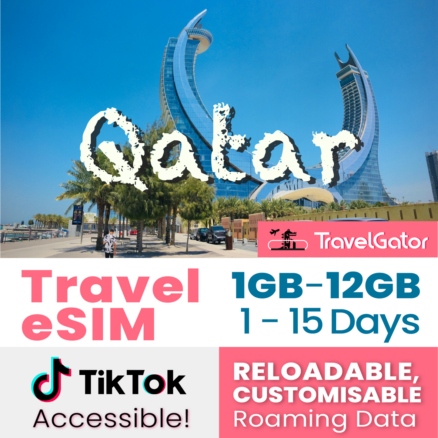 Qatar eSIM Roaming Data 1- 12GB, 1- 15 days | true no speed reduction | no daily limit