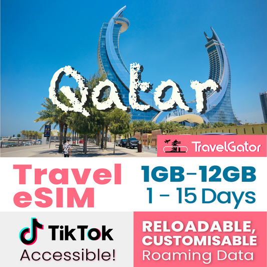 Qatar eSIM Roaming Data 1- 12GB, 1- 15 days | true no speed reduction | no daily limit