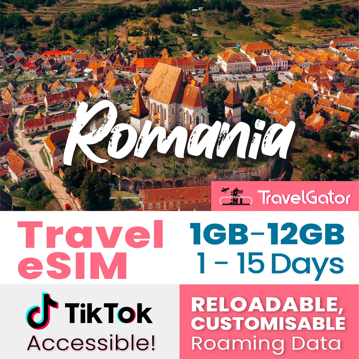 Romania eSIM Roaming Data 1- 12GB, 1- 15 days | true no speed reduction | no daily limit