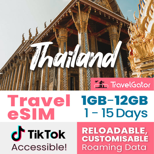 Thailand eSIM Roaming Data 1- 12GB, 1- 15 days | true no speed reduction | no daily limit