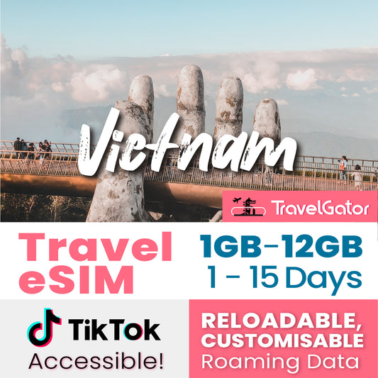 Vietnam eSIM Roaming Data 1- 12GB, 1- 15 days | true no speed reduction | no daily limit